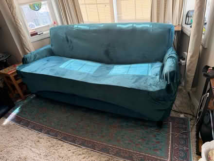 Photo of free Teal sofa (South Boston) #1