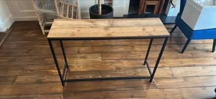 Photo of free Faux wood black metal table (Hammersmith) #1