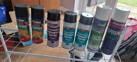 Photo of free Spray adhesives & matt black spray (Cheltenham. GL50) #1