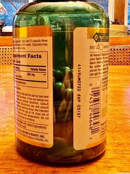 Photo of free 125± Saw Palmetto capsules, 450mg (Northern San Leandro) #3