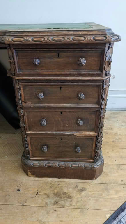 Photo of free Solid Oak Antique Style Desk (Hackney N16) #3