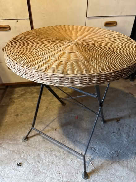 Photo of free Small rattan topped table (Willington DE65) #1
