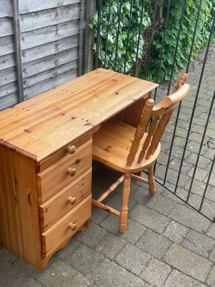 Photo of free Wooden desk and chair (AL2 / SG6) #1