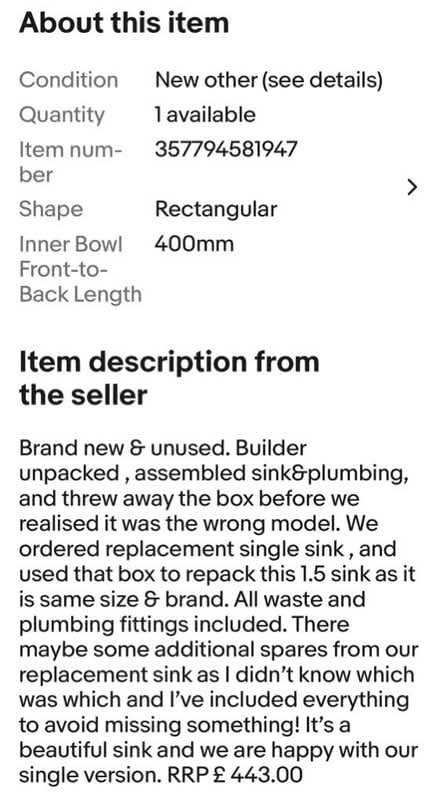 Photo of free Matrix white granite kitchen sink brand new (Patcham BN1) #4