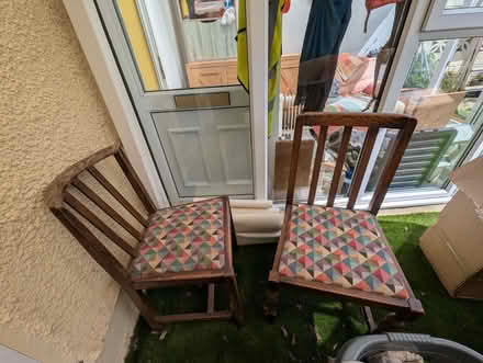 Photo of free 3 dining chairs and a cd/dvd storage 'tower' (Four Crosses SY22) #1