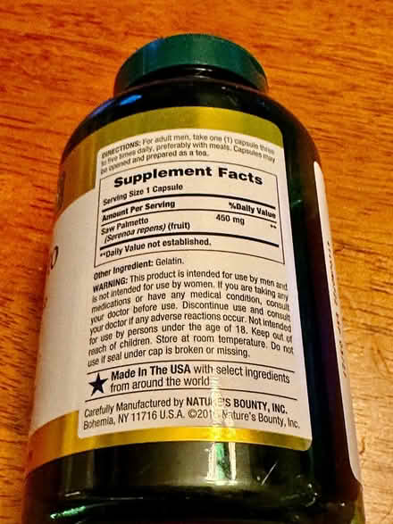 Photo of free 125± Saw Palmetto capsules, 450mg (Northern San Leandro) #2