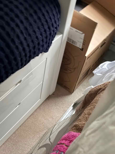 Photo of free Single white bed frame with drawers (Barnes SW13) #2