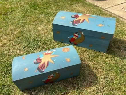 Photo of free Two painted wooden toy boxes (Dedworth SL4) #1