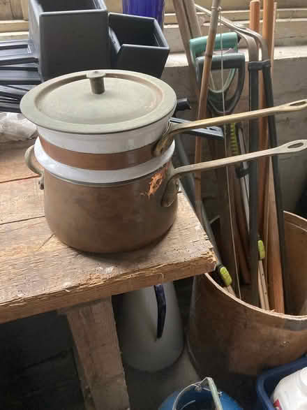 Photo of free Brass pan and ceramic Bain Marie (Kingston KT2) #1