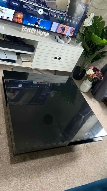 Photo of free Black table with two storage drawers (Cheltenham GL50) #2