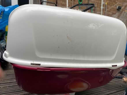 Photo of free Covered cat litter tray, with flap, litter, and scoop (Lavender Hill SW11) #2