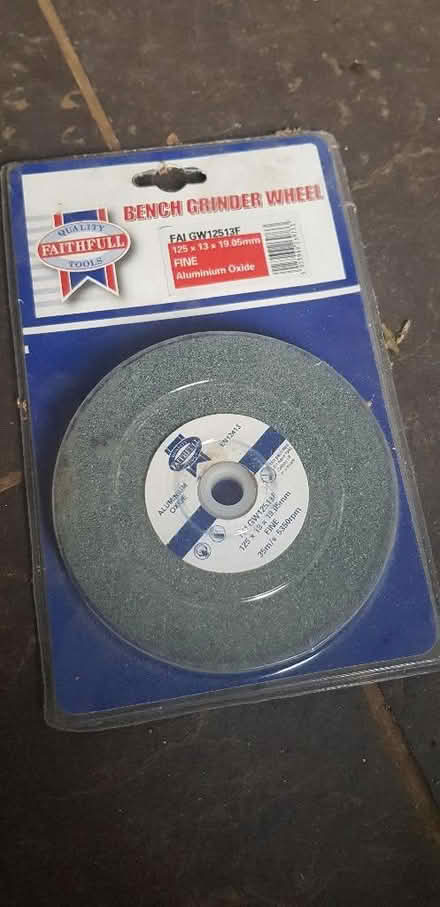 Photo of free New bench grinder wheel, 125 x 13 x 19.05 (Sharpstone BA2) #1