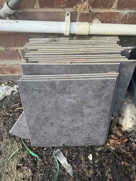 Photo of free 19 marbled porcelain floor tiles (BN7) #1