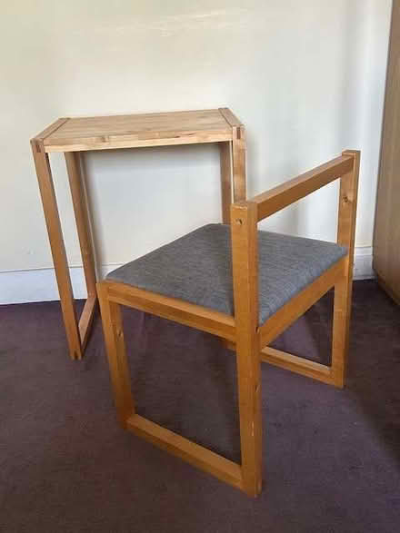 Photo of free Small wooden desk and chair (Futon Company) (Crouch End N8) #2