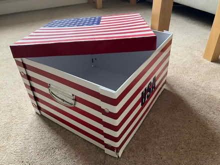 Photo of free Sturdy reusable USA-themed box (folds flat) (Upper Wolvercote OX2) #1