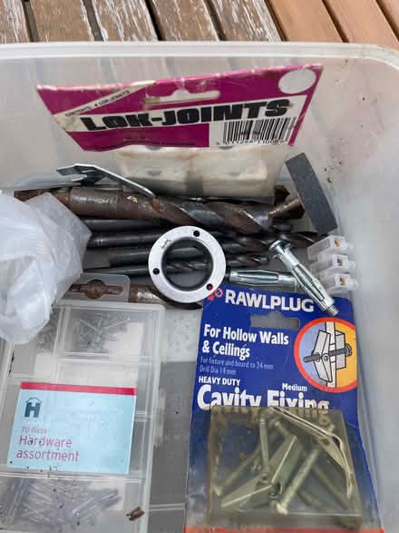 Photo of free DIY bits 1 hinges, drill bits (Winkfield Row RG42) #1