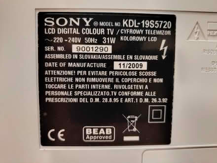 Photo of free Sony Bravia 19" TV — fully working (Harborne B17) #3