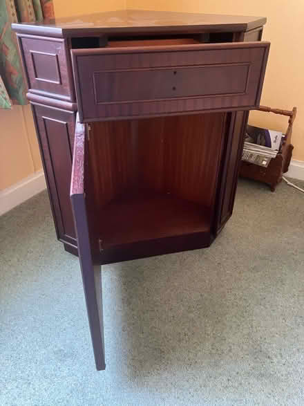 Photo of free 1980s Nathan sapele veneer corner cabinet (Little Herberts GL53) #2