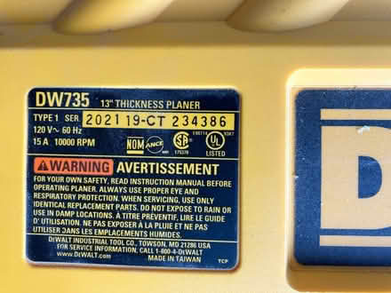 Photo of free Dewalt DW735 Planer (El Sobrante, CA) #3