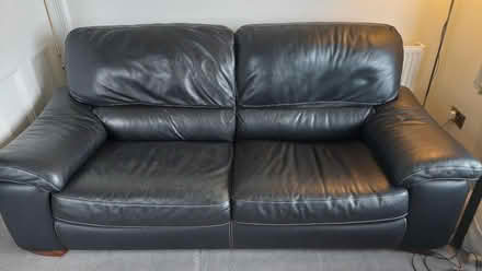 Photo of free 3 Black leather sofas (Claughton LA2) #2