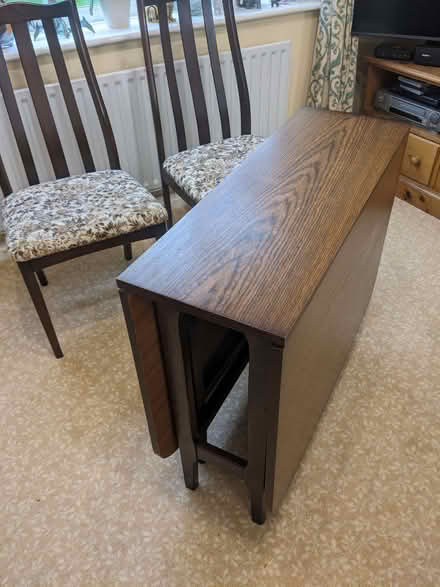 Photo of free Gateleg dining room table and four chairs (Burntwood CH5) #2