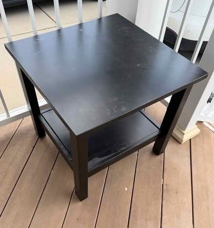 Photo of free Solid wood, black IKEA end table (Novi) #1