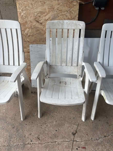 Photo of free White Plastic High Back Reclining Garden Chairs x 4 (East Mersea CO5) #3