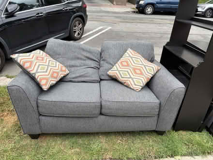 Photo of free Couch and book shelf (Miracle Mile) #3