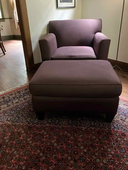 Photo of free Crate and Barrel chair and ottoman (Evanston) #1