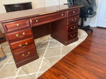 Photo of free Burgundy office desk (Gambrills MD) #1