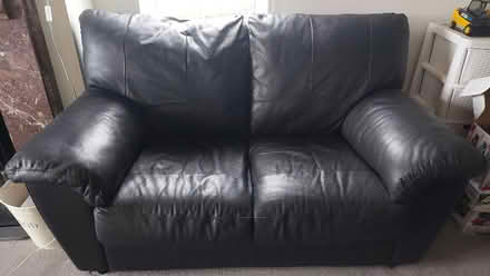 Photo of free 3 Black leather sofas (Claughton LA2) #3