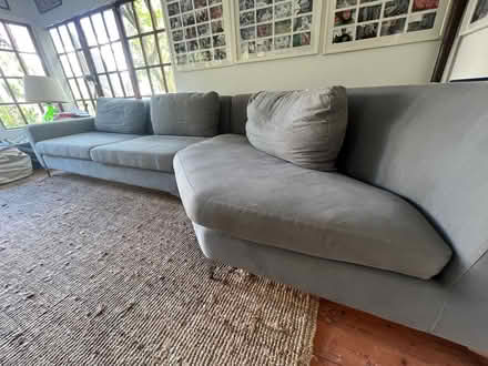 Photo of free Sofa - corner, grey, fabric (W4) #3