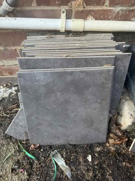 Photo of free 19 marbled porcelain floor tiles (BN7) #2