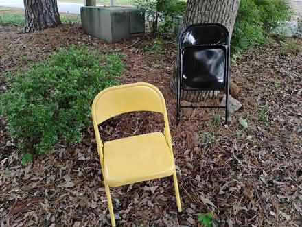 Photo of free 2 folding metal chairs (Near Sprayberry High School) #1