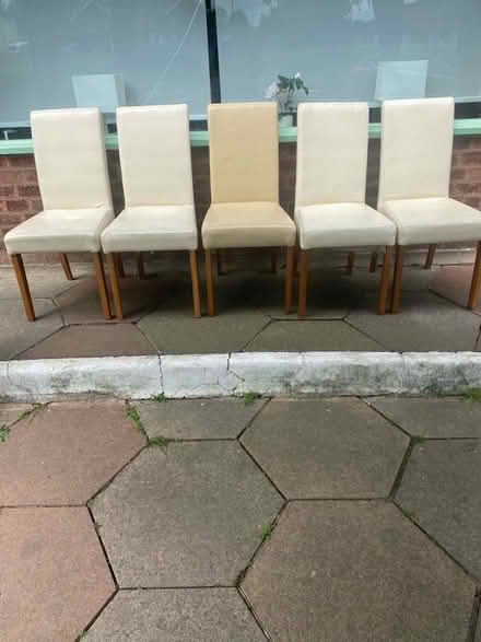 Photo of free Set of five high-back dining chairs (Barnard's Green WR14) #1