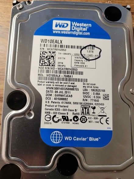 Photo of free WD 1TB 3.5" hard drive (Weber Rd, little south of I-55) #1