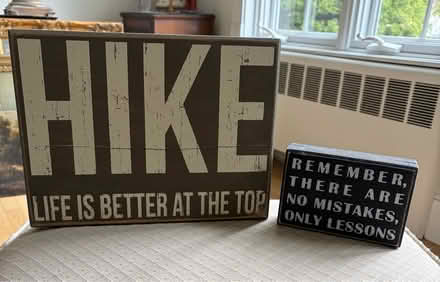 Photo of free Set of 2 Rustic Wooden Decor Signs (Belmont, MA) #1