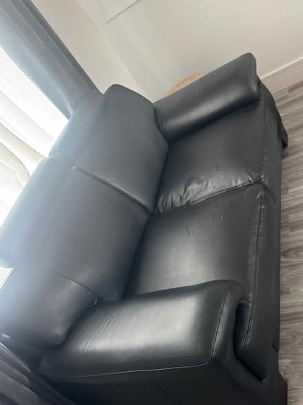 Photo of free Black Leather Sofa (Wolverhampton WV10) #2