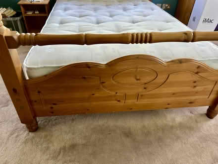 Photo of free Pine bed 1.5 x 2.055m Good condition (Haldens AL6) #1