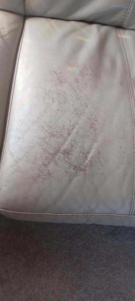 Photo of free Grey leather sofa 3 seater and two seater (Cleobury Mortimer DY14) #1
