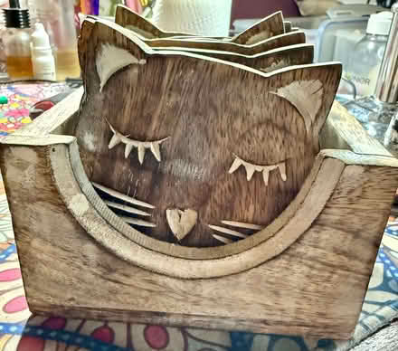 Photo of free 6 Cat Wooden Coasters (Stanford in the Vale SN7) #1