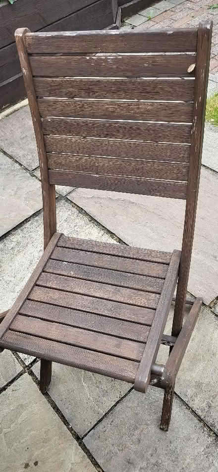 Photo of free Wooden Garden Table and 4 Folding Chairs (Royston SG8) #1
