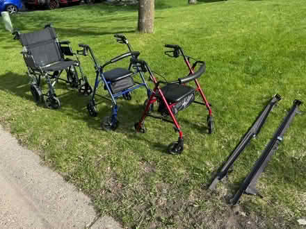 Photo of free Bed frame, walkers, & transport chr (9933 82nd St S, Cottage Grove) #1