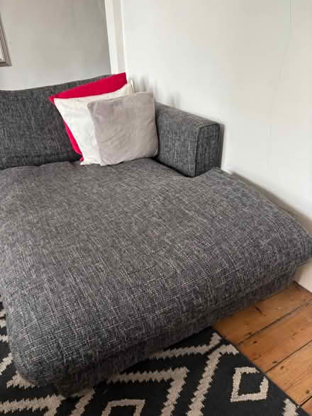 Photo of free Navy grey sofa (Fulham Palace Rd SW6) #1