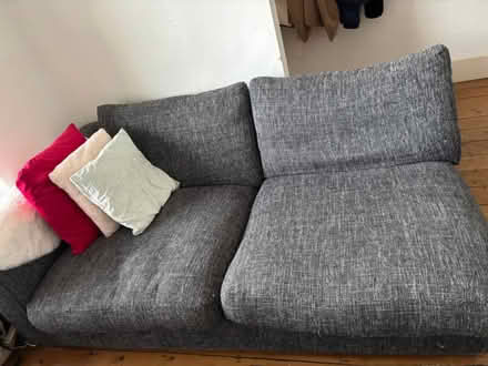 Photo of free Navy grey sofa (Fulham Palace Rd SW6) #3