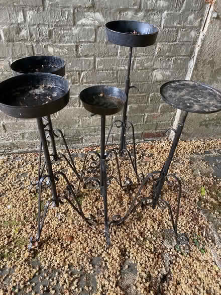 Photo of free Black wrought iron stands (Mytchett. GU16) #1