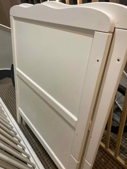 Photo of free Classic white wood baby cot (Earls Court SW5) #2