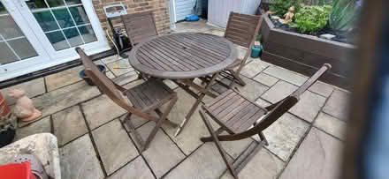 Photo of free Wooden Garden Table and 4 Folding Chairs (Royston SG8) #2