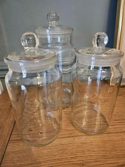 Photo of free 3 x Glass Apothecary/Candy Jars (Chard, Somerset) #1