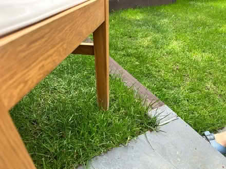 Photo of free Six dining chairs, solid oak, cream (Epping, CM16) #1